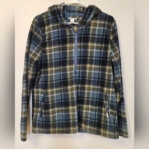 O’Neill Women Pullover Flannel Fleece 1/4 Zip Pockets Sweatshirt - Size‎ Large